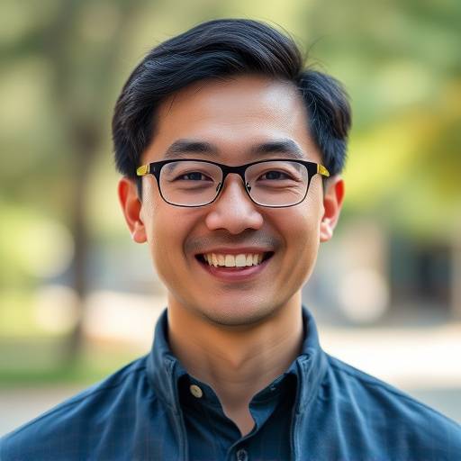 Portrait of David Chen, the Head of Location Scouting at CineScout Locations, a smiling man with glasses and dark hair.
