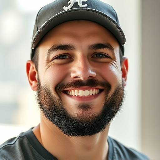 Portrait of Kevin O'Connell, the Creative Director at CineScout Locations, a smiling man with a beard and a baseball cap.